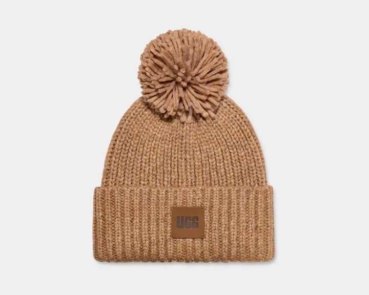 Actual product image Ugg W'S Chunky Rip Knit Beanie W Pom (One size)