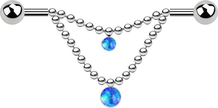 Immagine prodotto Star Piercing Espansore nero con cristallo argentato (Acciaio chirurgico 316L, senza ottone)