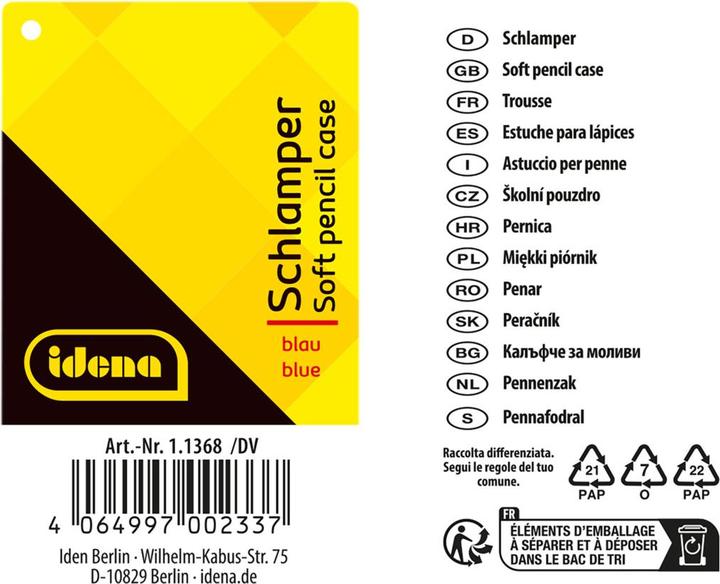 Actual product image Idena Schlamper Floral blau 190x70x55mm