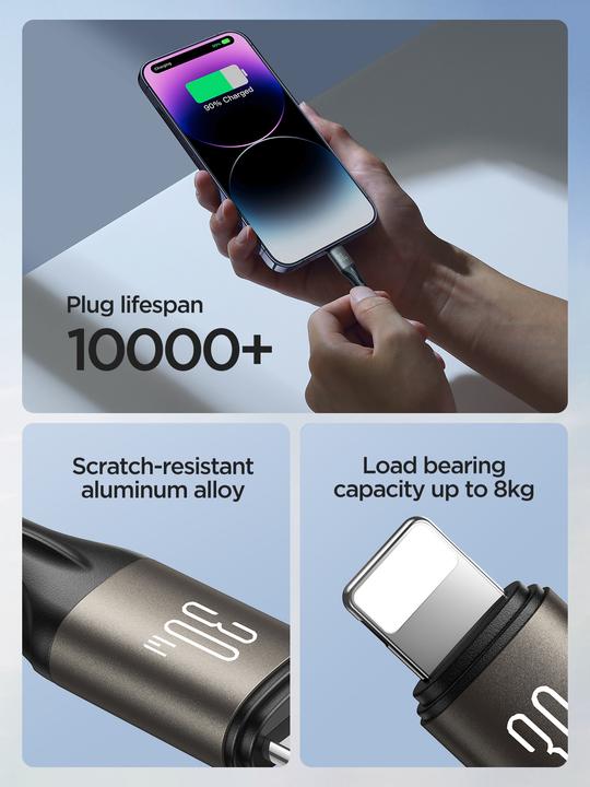 Actual product image Joyroom Cable Light-Speed USB-C to Lightning SA25-CL3, 30W, 1.2m (black) (1.20 m, 30 W)