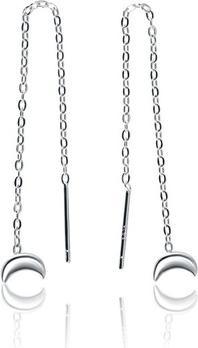 Actual product image JVD Long Silver Earrings Moon Svle2180xj60000