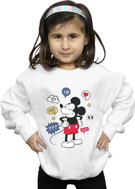Actual product image Disney Girls Mickey Mouse Tongue Out Sweatshirt (152, 158)