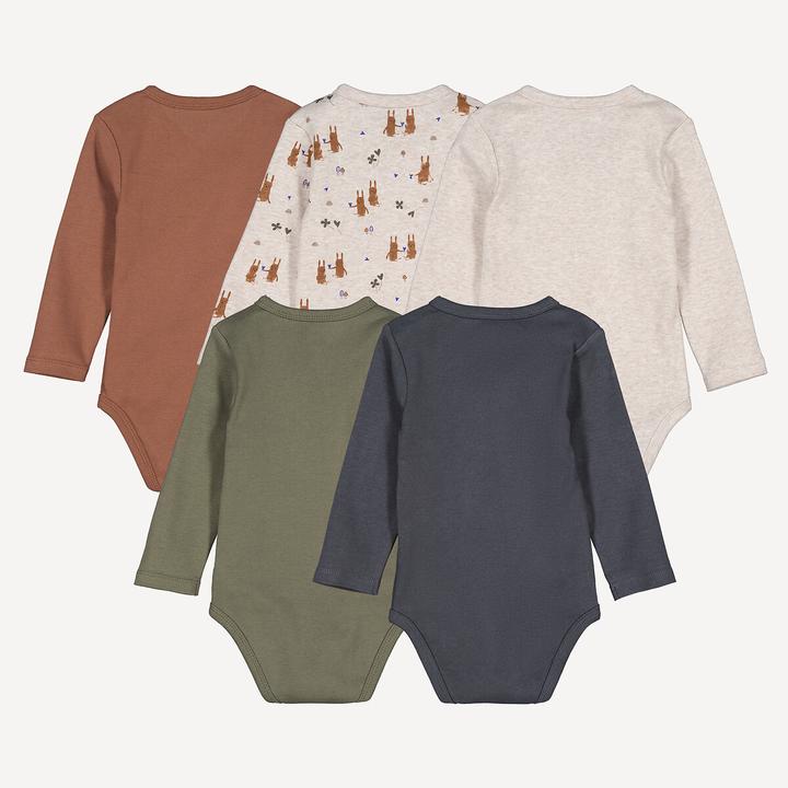 Actual product image La Redoute Collections 5er-Pack Baby Wickelbodys mit langen Ärmeln (74)