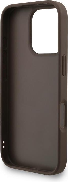 Produktbild Guess PU 4G Metal Logo Strap Back Cover für iPhone 16 Pro Max Braun (Apple iPhone 16 Pro Max)