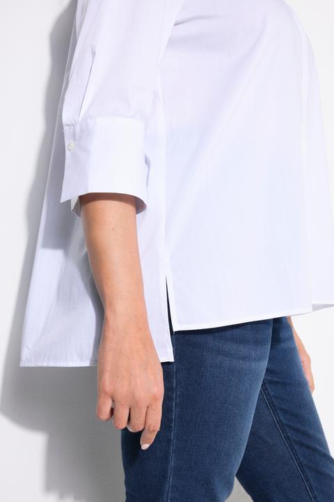 Produktbild Ulla Popken Hemdbluse, Rückenfalte, A-Linie, Hemdkragen, 3/4-Arm (62)