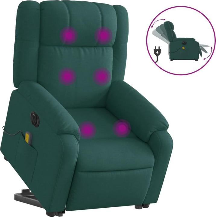 Actual product image vidaXL Electric massage chair with stand-up aid fabric