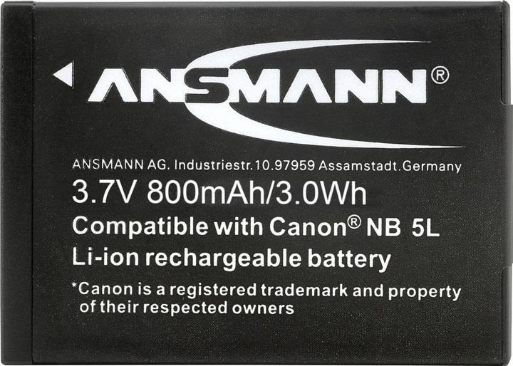 Actual product image Ansmann Canon NB-5L Battery (Camera battery)