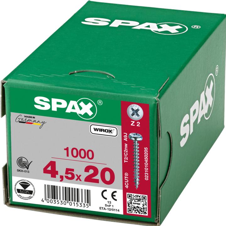 Produktbild Spax Spanplattenschrauben PH PZ2 4,5x20 mm (1000 Schrauben pro Stück)
