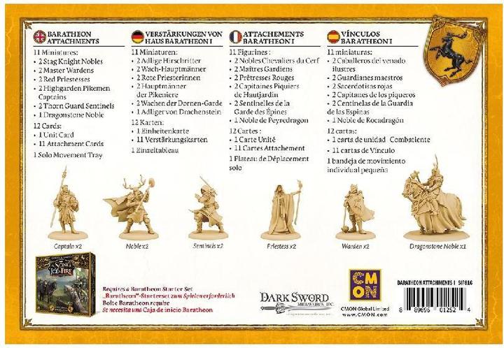 Immagine prodotto Cmon CMND0136 - Allegati Baratheon #1 - A Song of Ice & Fire, dai 14 anni in su (espansione) (Tedesco)