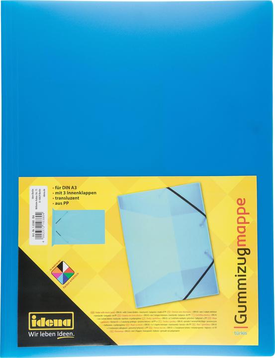 Produktbild Idena Sammelmappe A3 PP mit Gummizug türkis (A3, 1x)