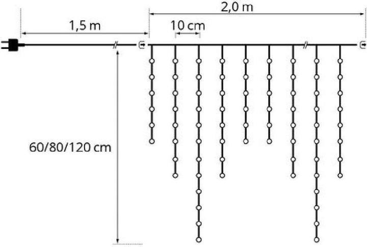 Image du produit STT Rideau lumineux à LED (2 m)