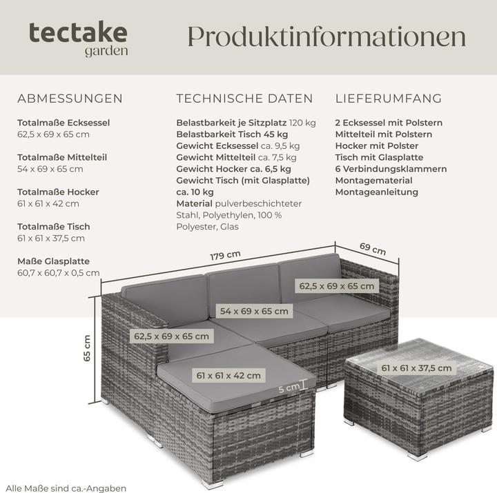Image du produit tectake Salon en rotin Lignano