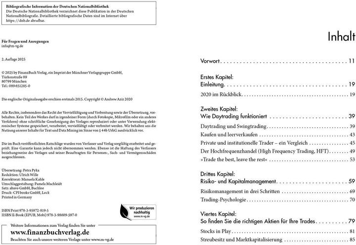 Actual product image Wie du von Daytrading gut leben kannst (German, Andrew Aziz, 2025)