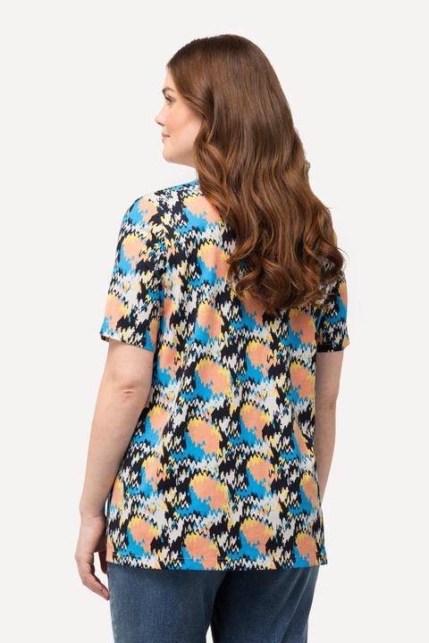 Image du produit Ulla Popken T-shirt à jolis plis creux, ligne A, col V et manches courtes (46, 48)