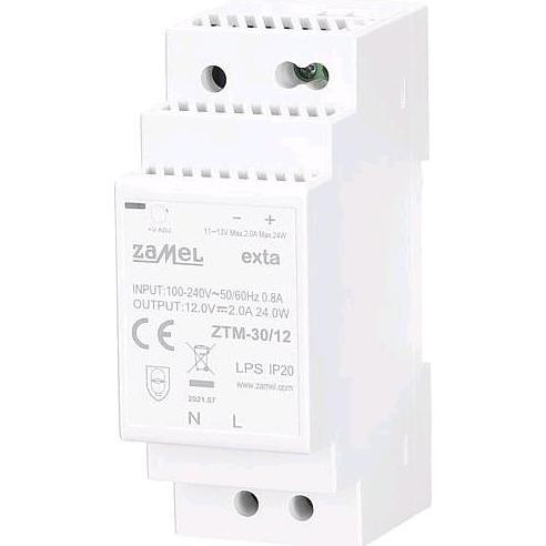 Zamel, Zubehör Beleuchtung, HutschienenVorschaltNetzgerät 12VDC24W2,0A ZTM3012