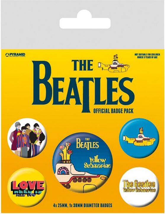 Immagine prodotto Set di spille Yellow Submarine 5 pezzi in plastica