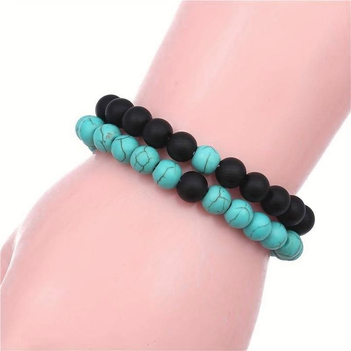 Produktbild Cbx Elastisches Perlen Armband Howlith (Achat, Onyx, Howlith)