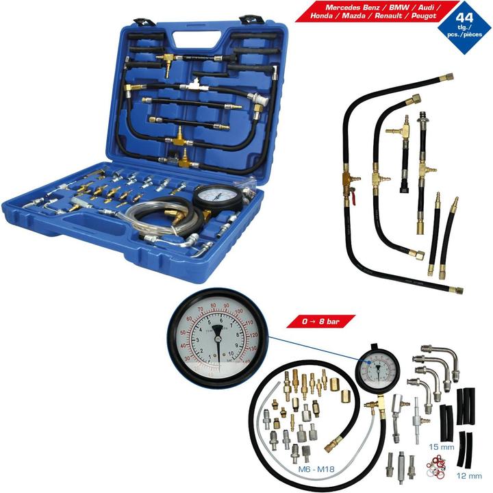 Actual product image Brilliant Tools Benzindruck-Prüfer-Satz 0 - 8 bar | 44-tlg.