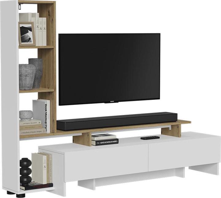 Produktbild Vichy Lowboard Tavora, Weiss/Eiche, 168.2 x 120 cm mit 2 Schubladen