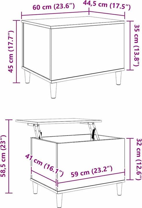 Produktbild vidaXL Nachttisch (60 x 44.5 x 45 cm)