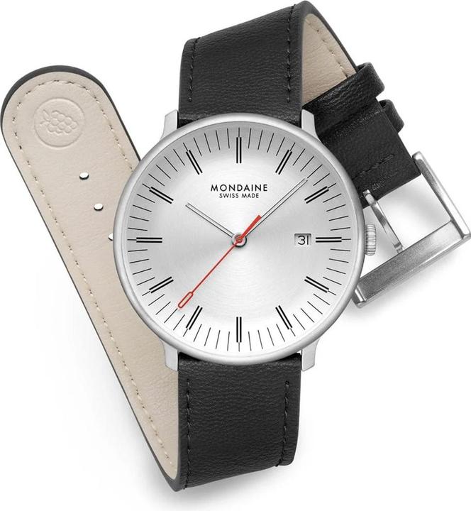 Produktbild Mondaine MLE.41210.LBV Herrenuhr Doppio 41mm (Analoguhr, Swiss Made, 41 mm)