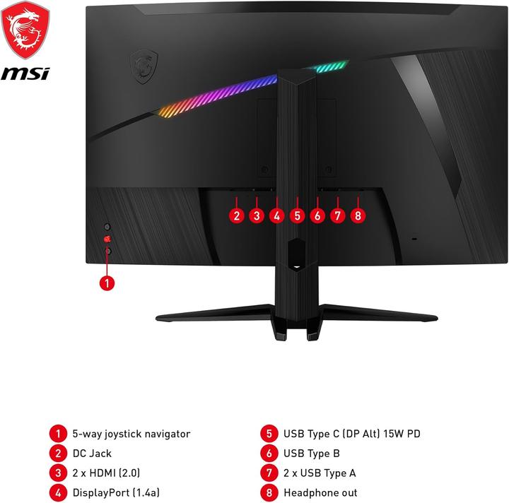 Image du produit MSI MAG 325CQRXFDE (2560 x 1440 pixels, 32")