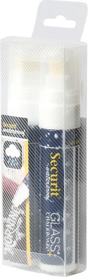 Image du produit Securit Marqueur craie WATERPROOF LARGE, étui de 2 pièces, blancá (2 x)