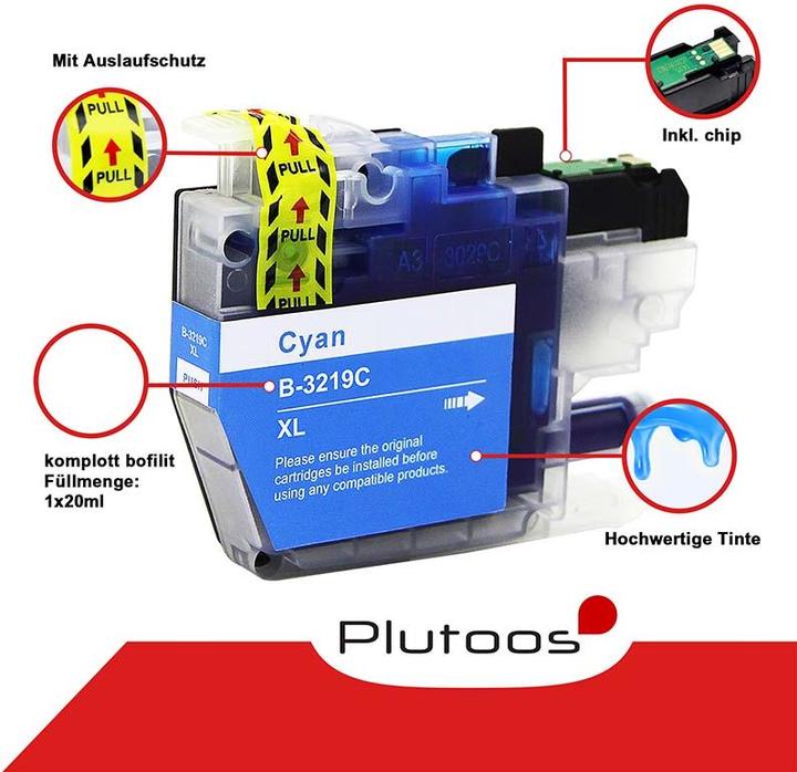 Actual product image Plutoos Brother LC-3219 cartridges XXL compatible, set of 4 colours (M, C, Y, FC)