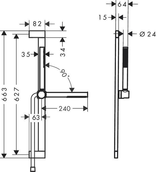 Produktbild hansgrohe Pulsify S Duschset 100, 1 Strahlart wassersparend+, Duschstange 65 cm, 24373 (1 Strahlart)