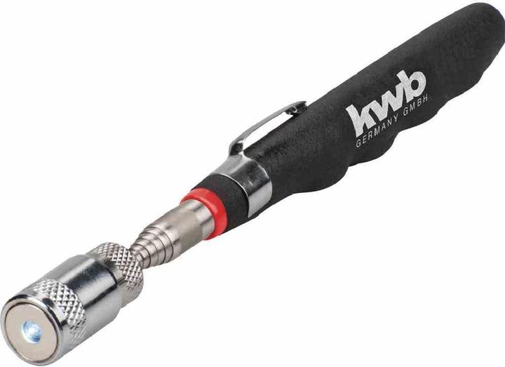Produktbild kwb Stab-Magnet bzw. Teleskop-Magnet, bis zu 3,2 kg Tragkraft, mit integrierter LED Lampe, Leuchtkra