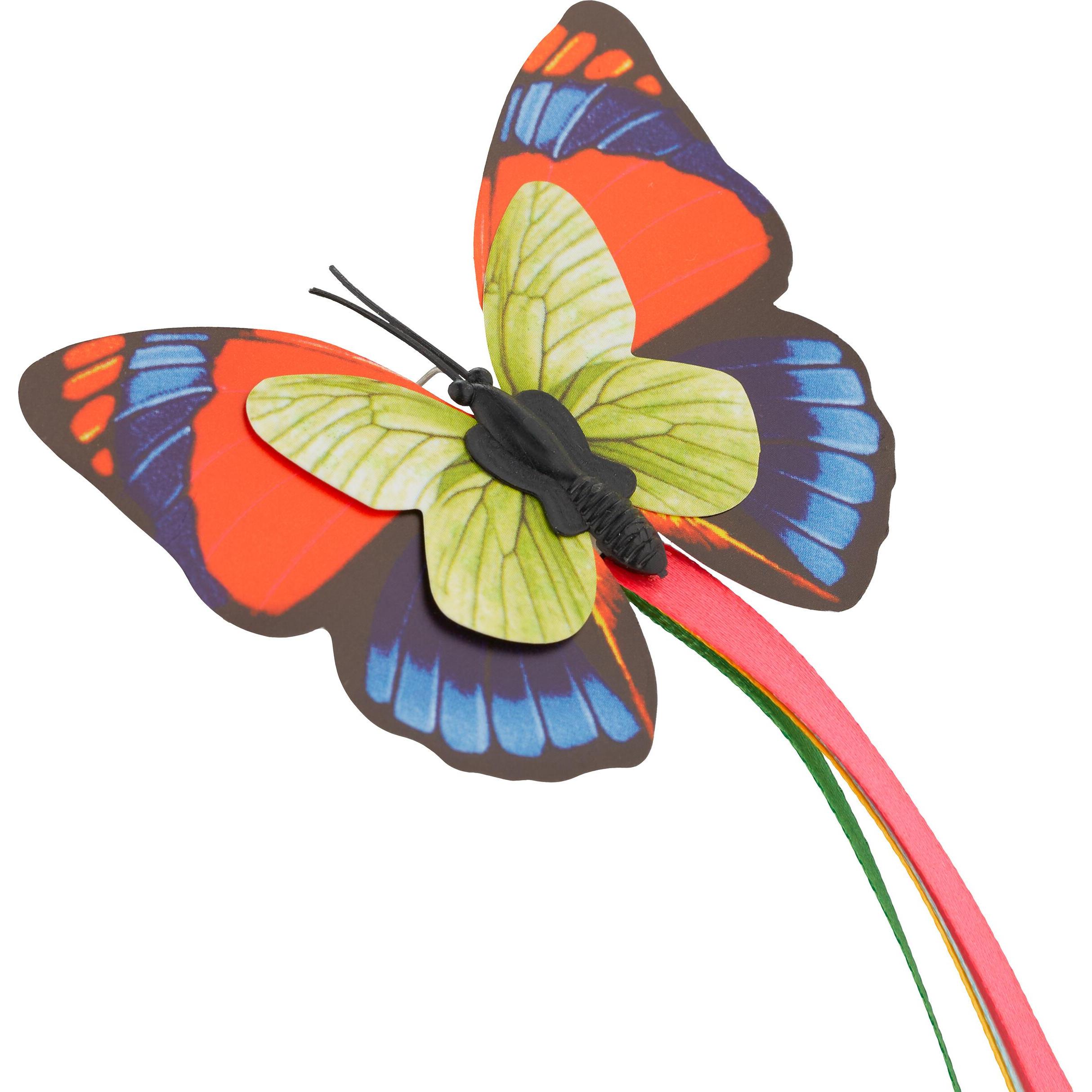 Meilleurs prix pour Relaxdays Jouet pour chat avec papillon accessoire interactif H x L x P : 335 x 205 x 18 cm blanc