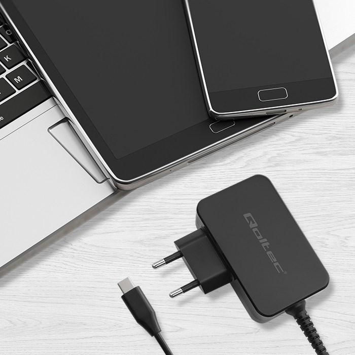 Image du produit Qoltec Ładowarka GaN POWER PRO | 1xUSB-C | 65W | 5-20V | 3-3.25A | Czarna (65 W, 1 portion)