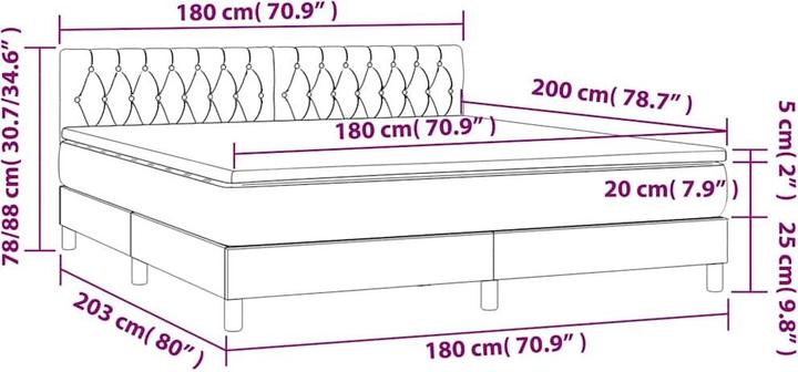 Produktbild vidaXL Boxspringbett (180 x 200 cm)
