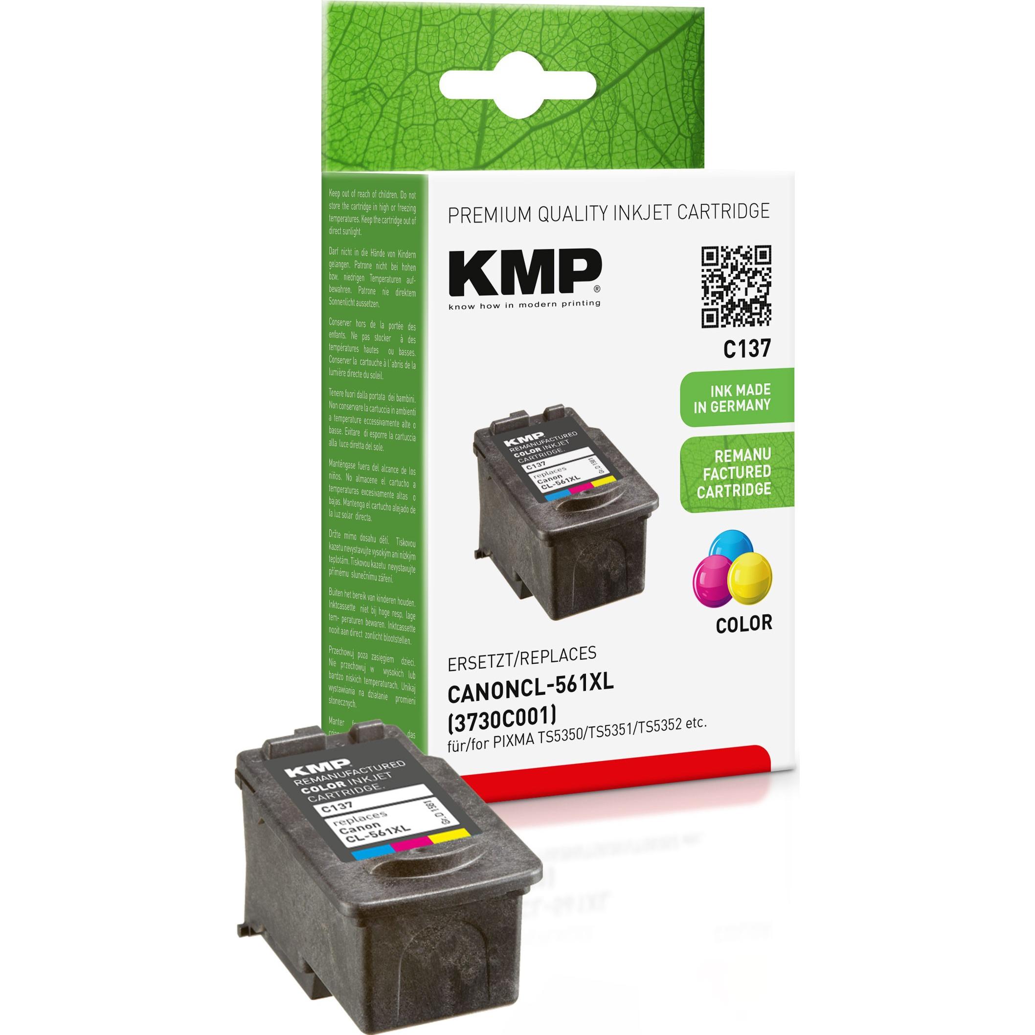 KMP, Druckerpatrone, Tinte ersetzt CL561XL (3730C001) (M, C, Y)