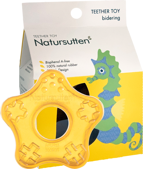 Actual product image Natursutten Organic Teething Ring Starfish 100% Natural Rubber