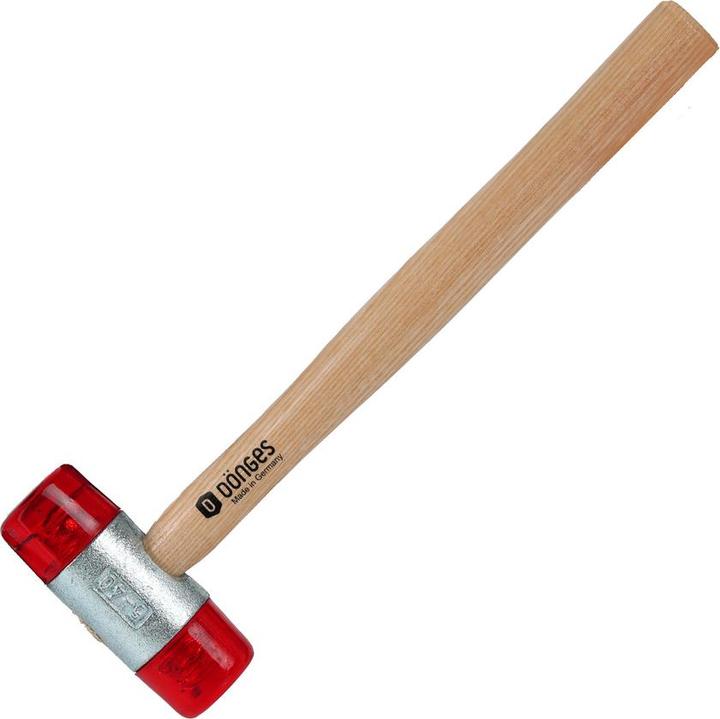 Produktbild Dönges Kunststoffhammer mit lackiertem Eschenstiel, 40 mm, rot (567 g)