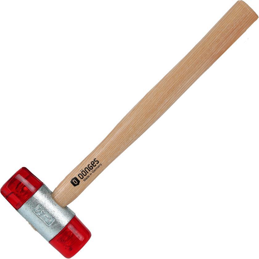 Dönges, Hammer, Kunststoffhammer mit lackiertem Eschenstiel, 40 mm, rot (567 g)