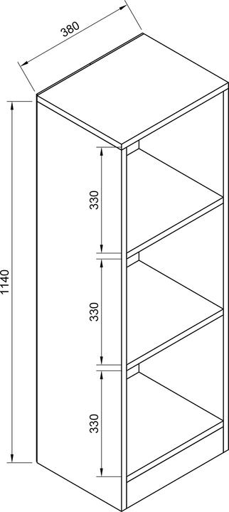 Image du produit VCM Bois Rangement Étagère sur pied Bibliothèque Déco Livres Étagère sur pied Dilos S 3 compartiments (38 x 30 x 114 cm)