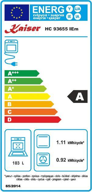 Label énergétique Kaiser HC 93655 IElfEm