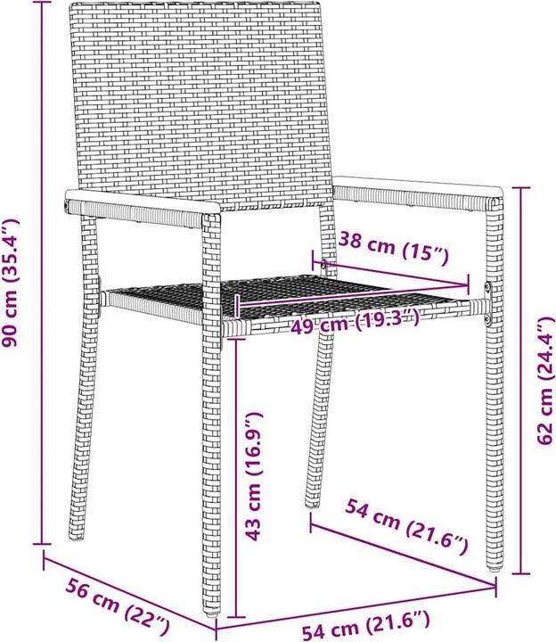 Actual product image vidaXL Garden dining set (90 cm)
