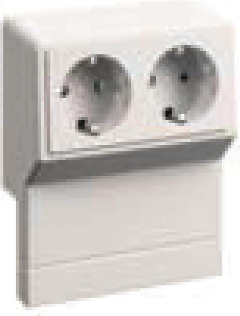 GGK Schuko 2gang device holder with 1935 erh. Touch plate for SL/ SLT cream white
