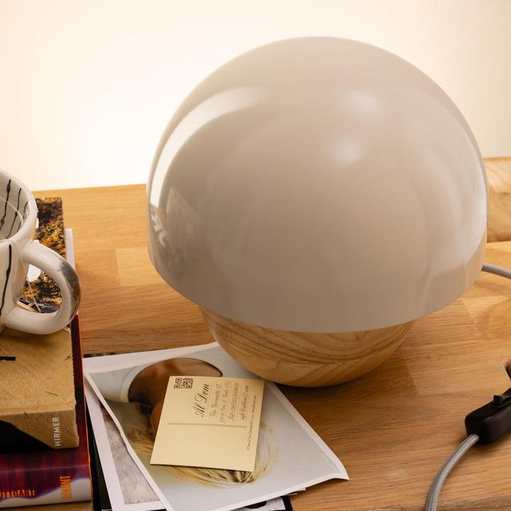 Productafbeelding Brilliant Nalam tafellamp 20cm hout licht/grijs Afmeting: 20,2x20 (E14)