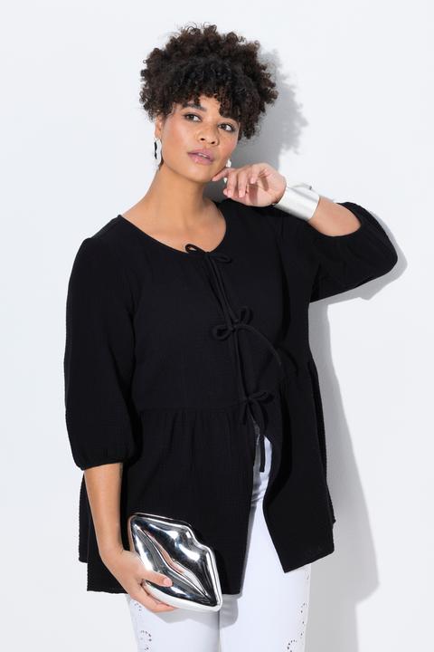 Produktbild Miamoda Bluse, A-Linie, Musselin, Bindebänder, Kräuselnaht (44)