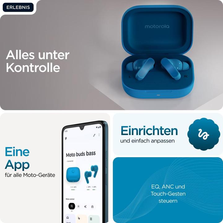 Produktbild Motorola Moto Buds Bass (ANC, 9 h, Kabellos)