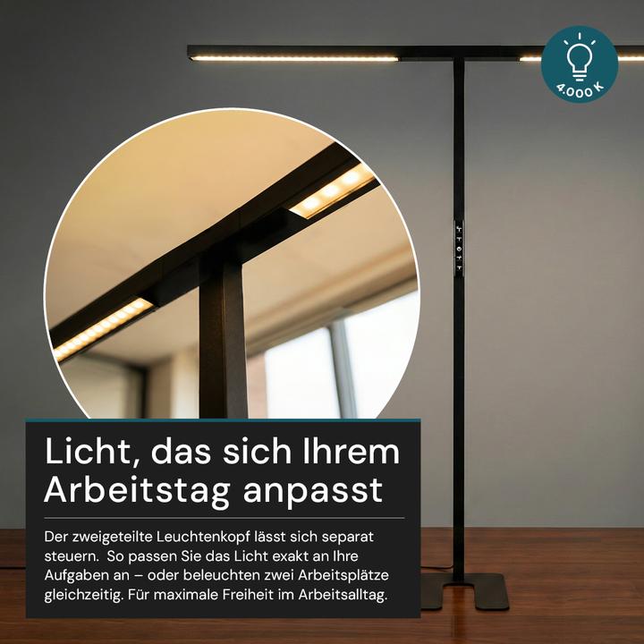 Image du produit Luxula Lampadaire de bureau LED - Slim Line, Duo (5000 lm)