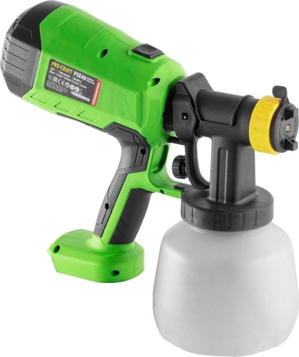 Procraft PSE40bb Akku Farbspritzpistole 20 V Solo - ohne Akku, ohne Ladegerät