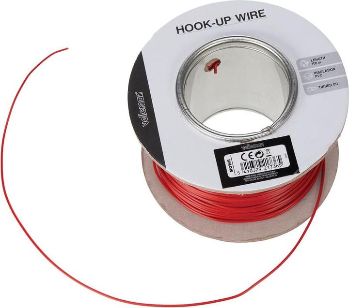 Actual product image Cables HOOK-UP WIRE - ø 1.4 mm - 0.2 mm² - MULTICORE - RED