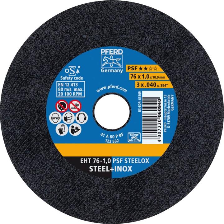 Immagine prodotto Pferd Disco da taglio dritto EHT 76 1,0 PSF STEELOX/10,0