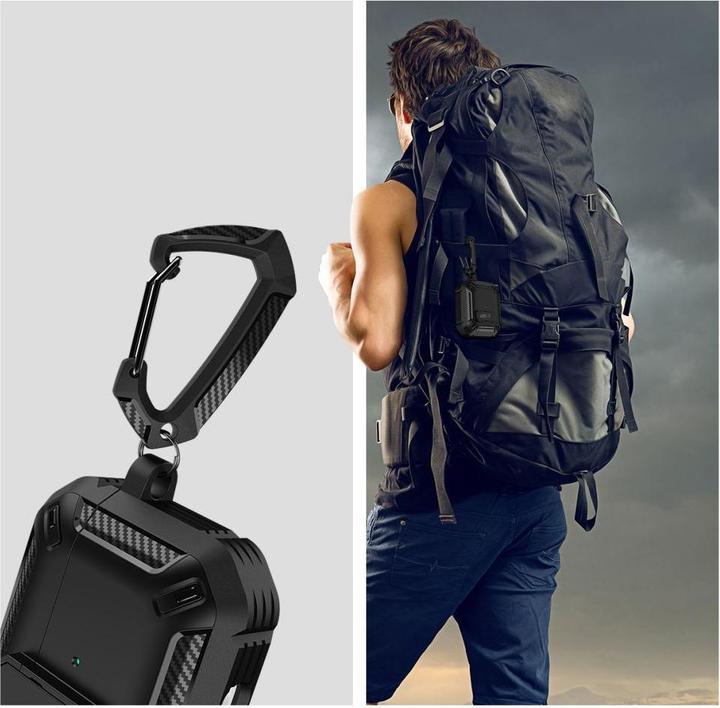 Produktbild Tech-Protect Carbonox Case for AirPods 4 - Black (Kopfhörer Hülle)