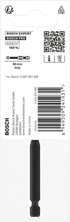 Actual product image Bosch Professional Zubehör PRO Phillips impact bit, PH2, 90 mm (PH2)